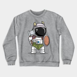 Cute Astronaut Knight Viking Cartoon Crewneck Sweatshirt